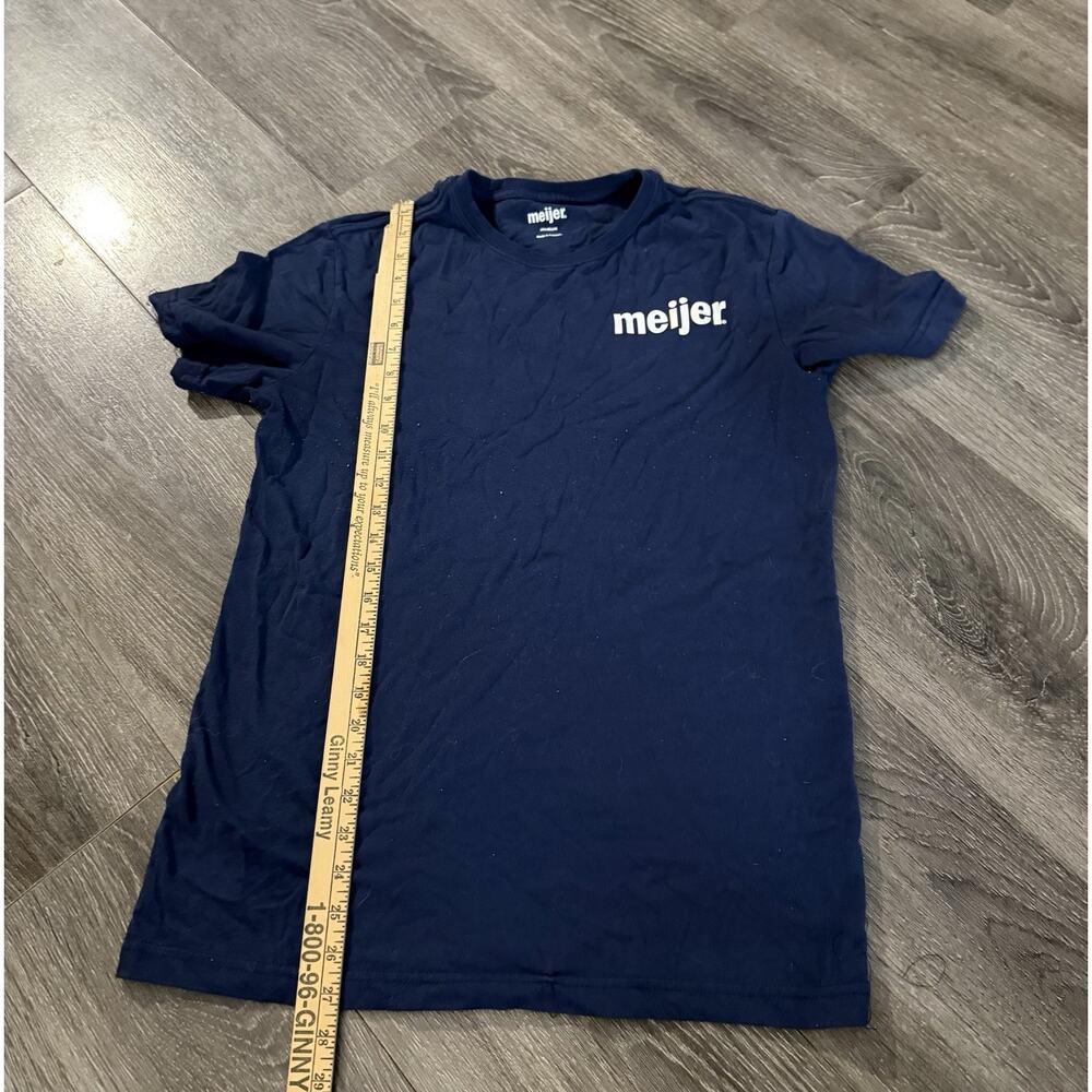 Meijer Logo Teammate Size M Dark Blue Short Sleeve Work Shirt